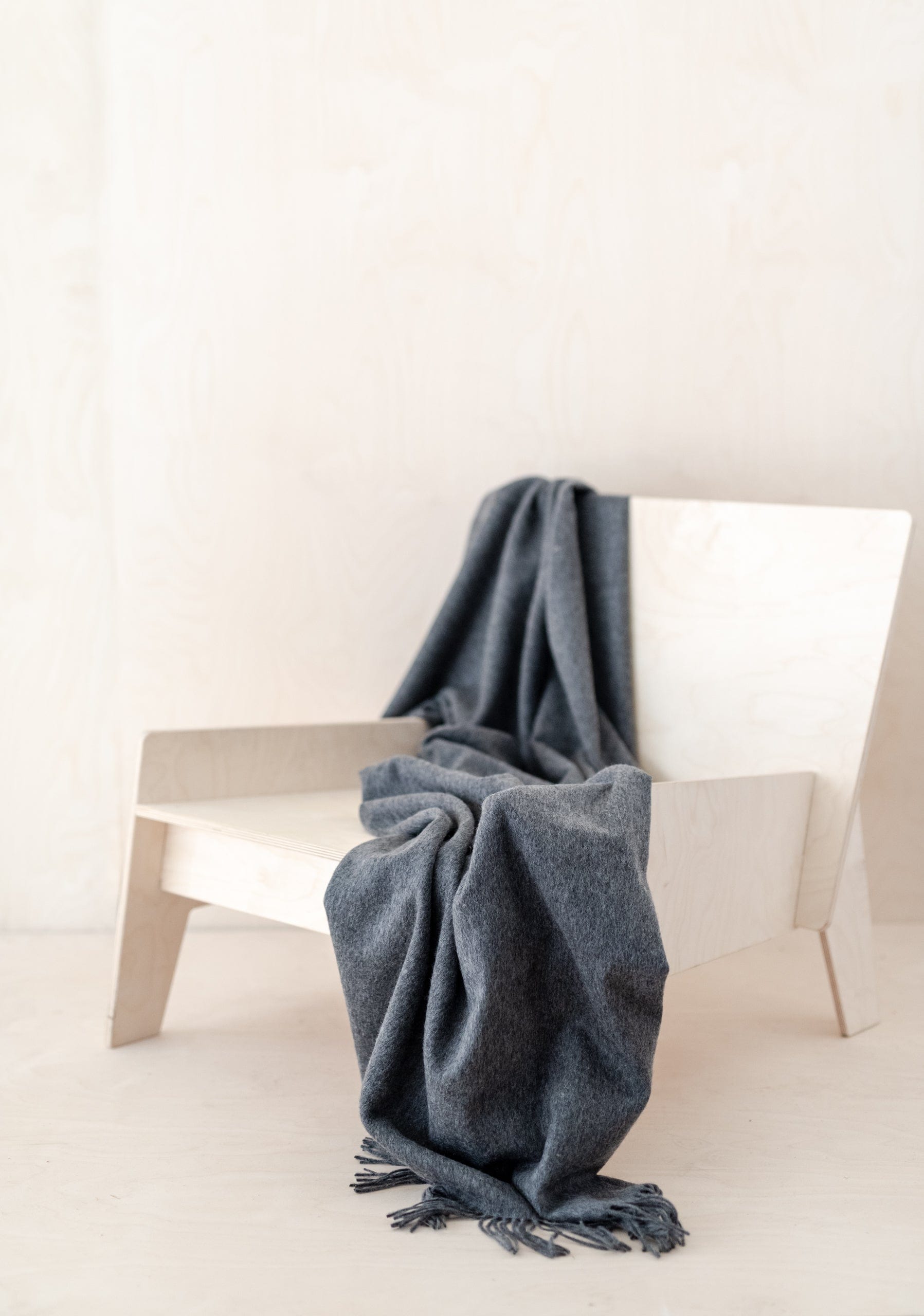 The Tartan Blanket Co. Lambswool Knee Blanket in Charcoal Melange