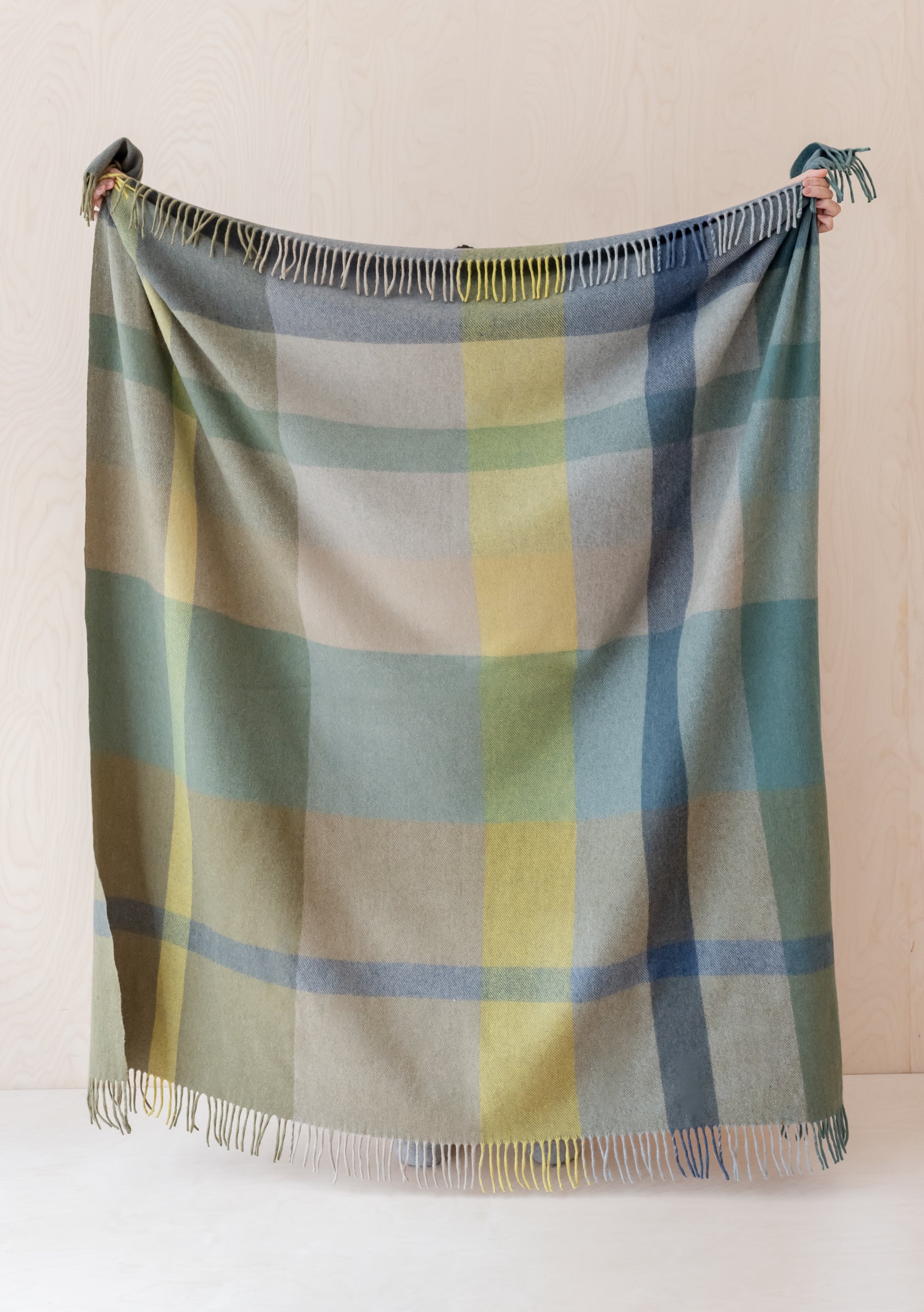 Green best sale check throw