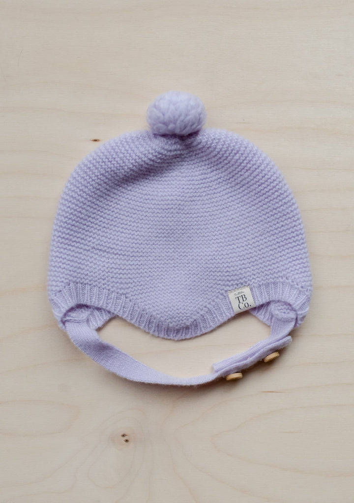 Cashmere & Merino Baby Bonnet in Lilac