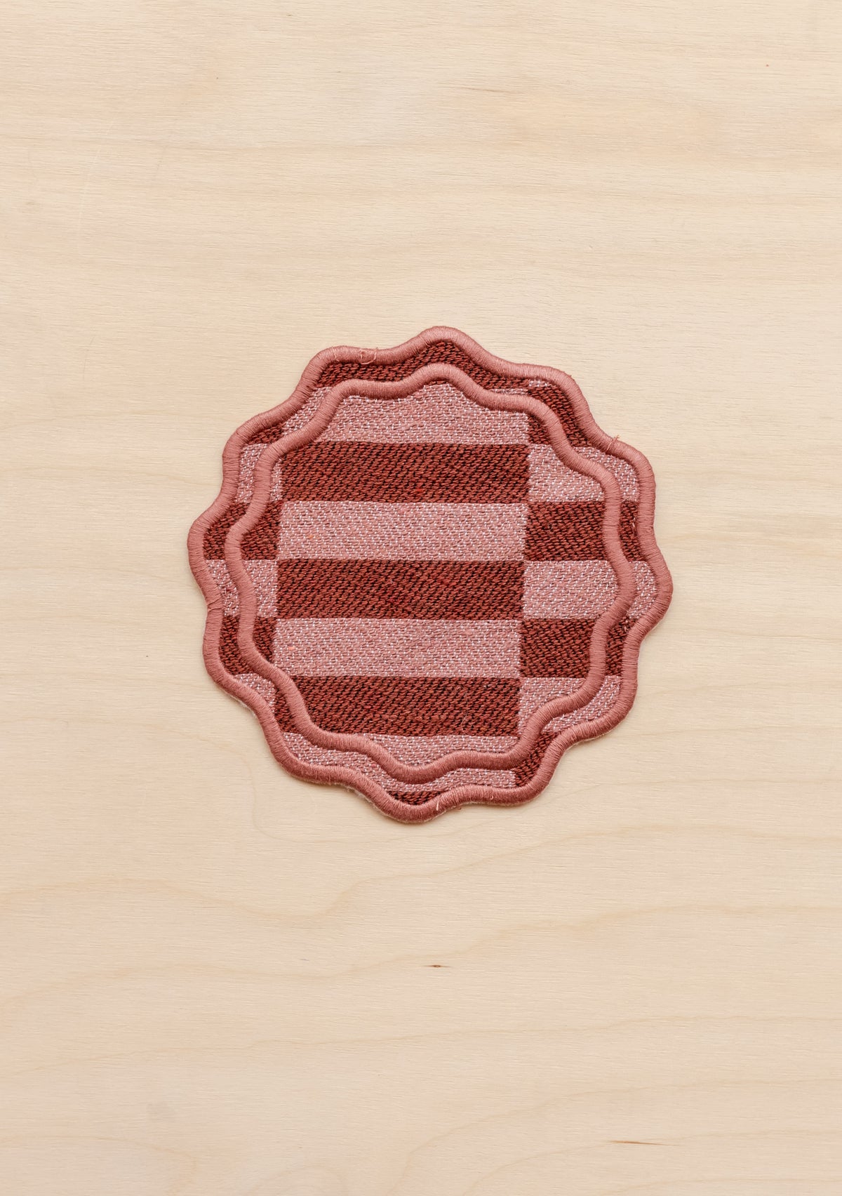 Cotton Coaster Set of 2 in Rose Checkerboard