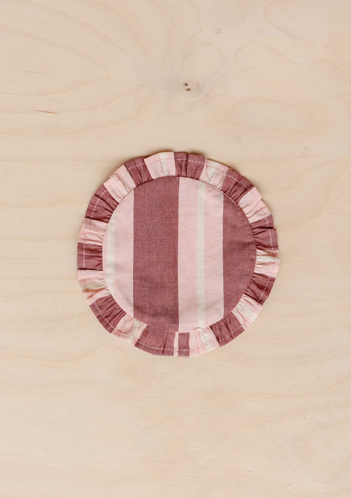 Cotton Coasters Set of 2 in Red Stripe