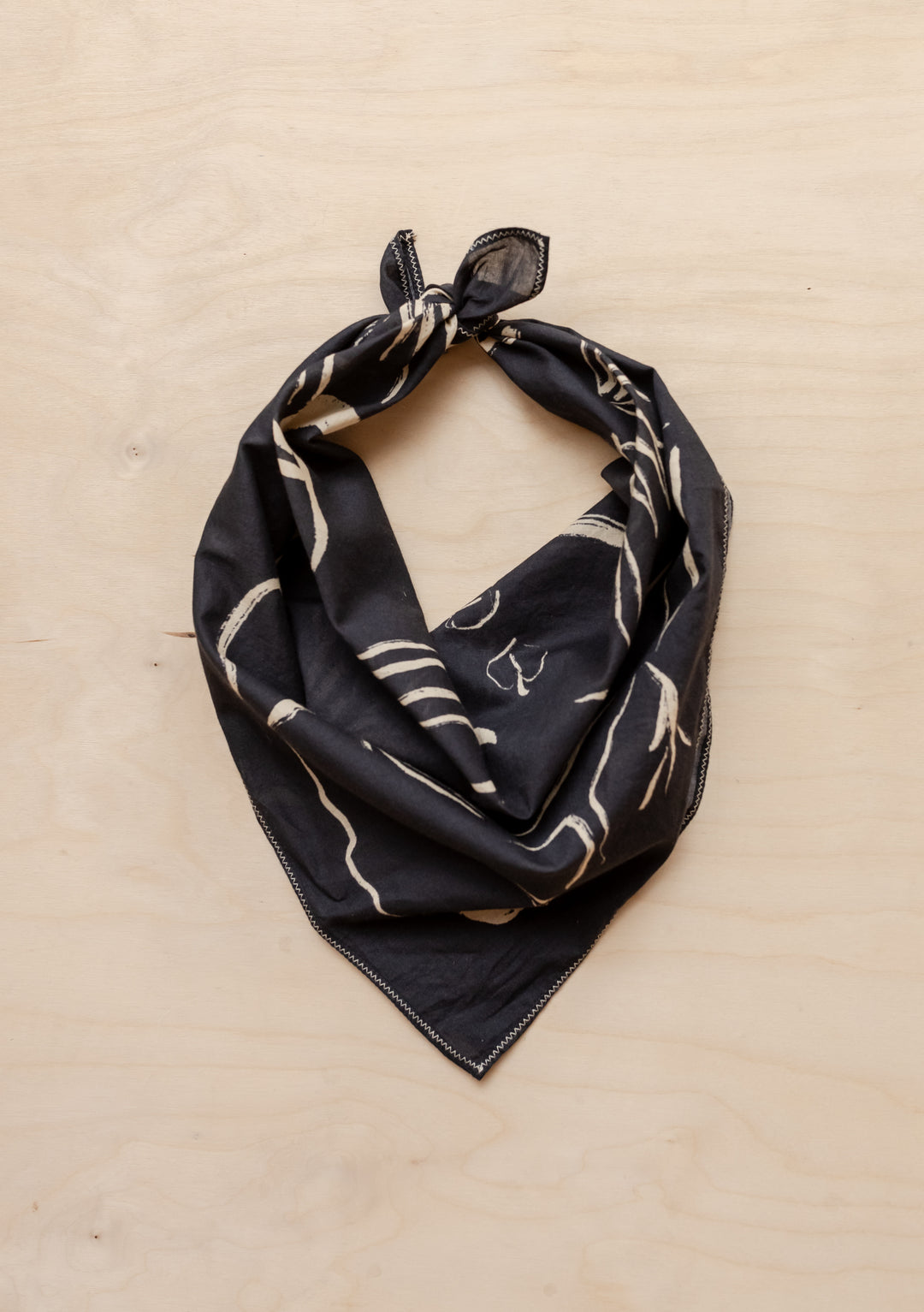 Foulard carré en coton damier abricot