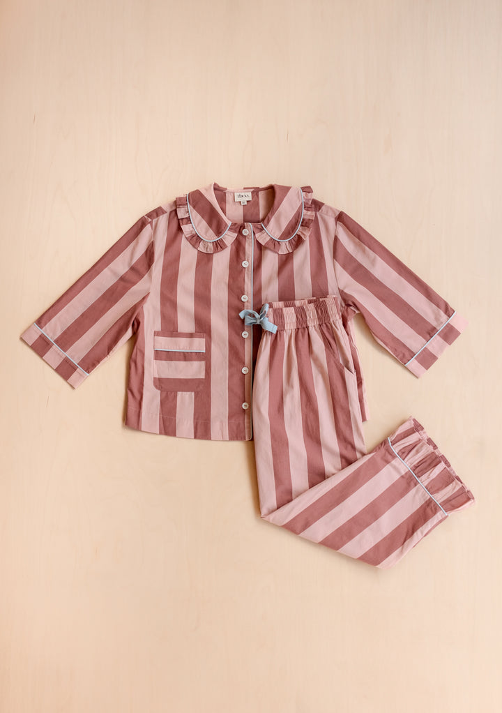 Cotton Pyjamas in Pink & Red Stripe