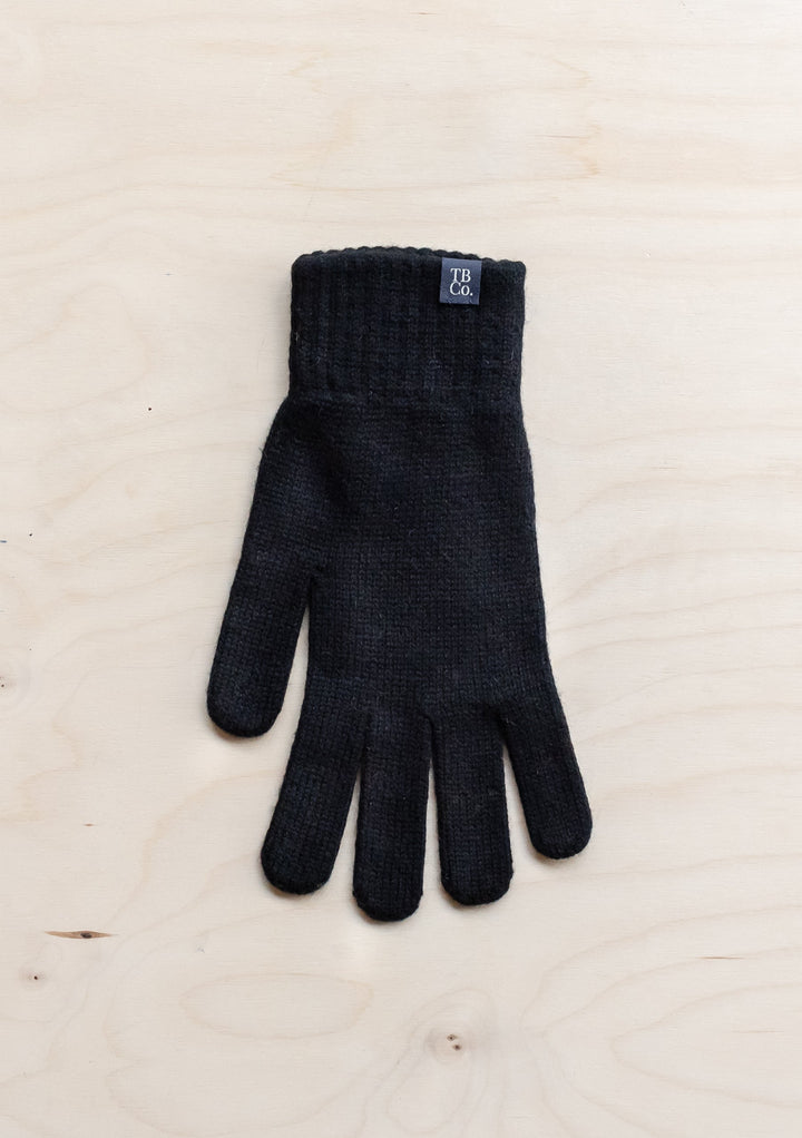 Men's Cashmere & Merino Gloves in Black