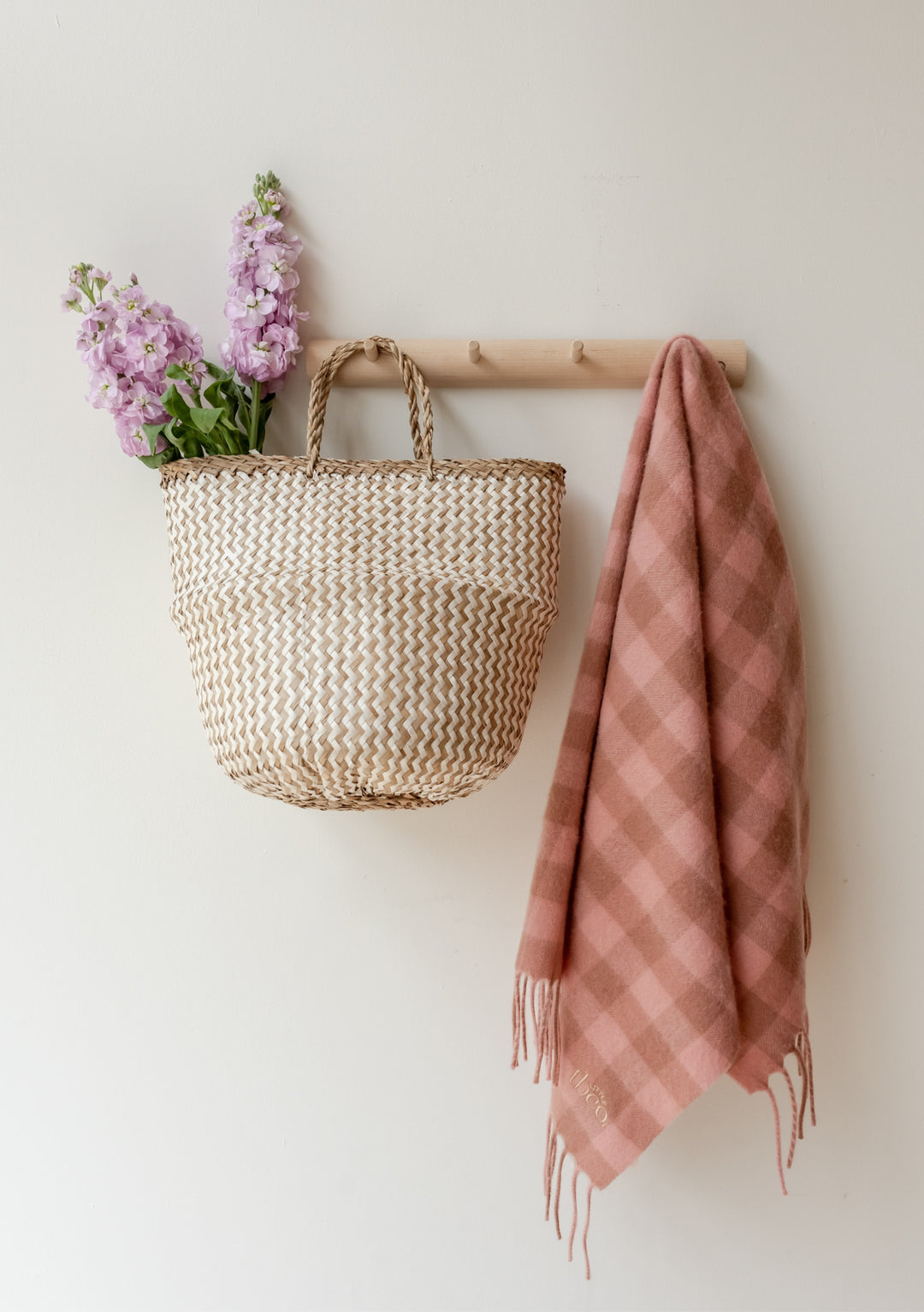 Lambswool Baby Blanket in Pink Gingham