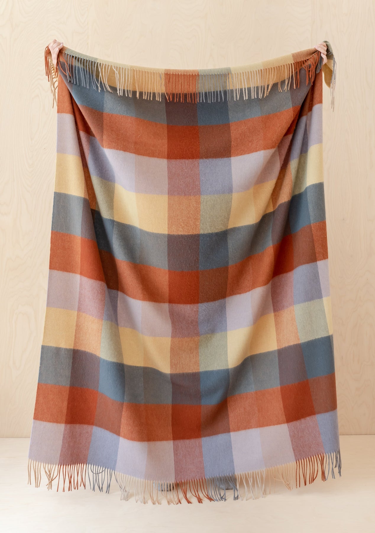 Orange discount check blanket