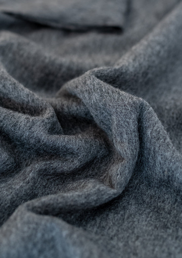 Lambswool Blanket Scarf in Charcoal Melange