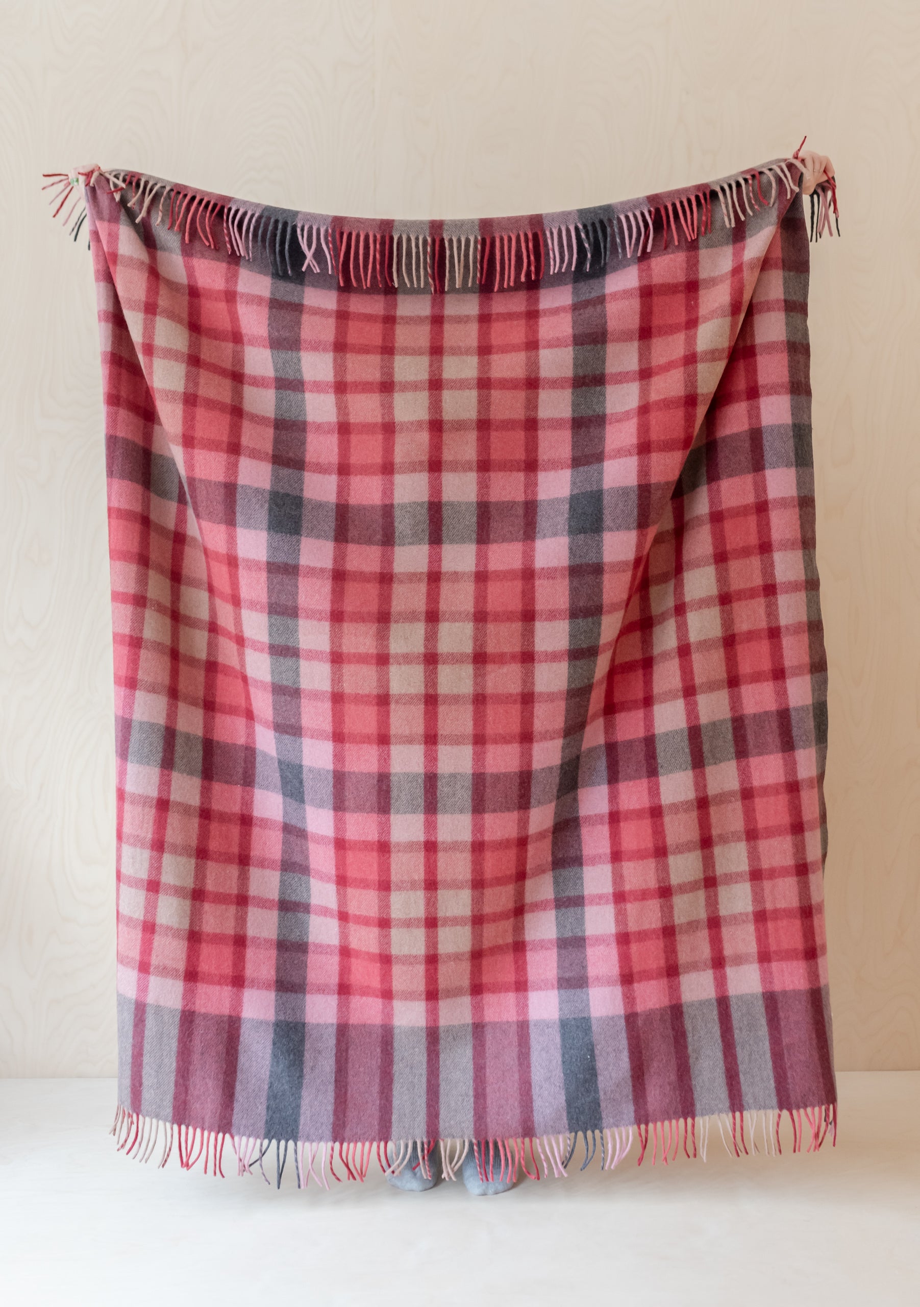 Recycled Wool Blanket in Berry Gingham Check – TBCo