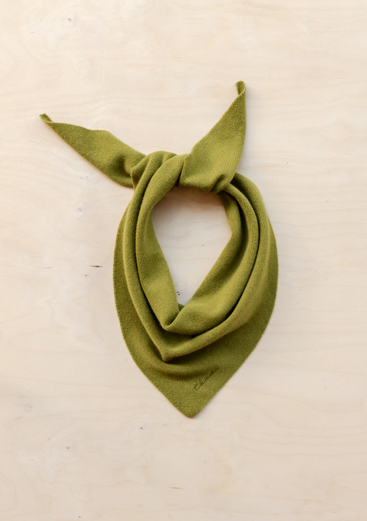 Merino Triangle Scarf in Olive