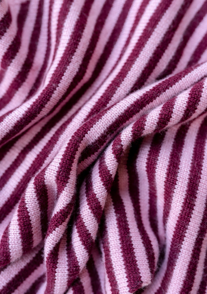 Merino Triangle Scarf in Pink Stripe