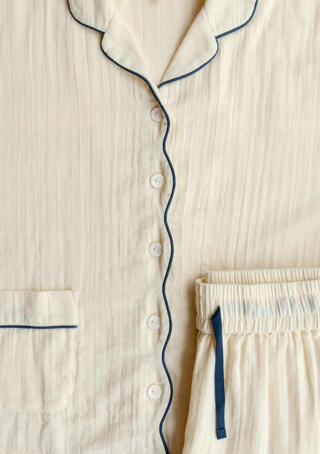 Cotton & Linen Pajamas in Buttermilk