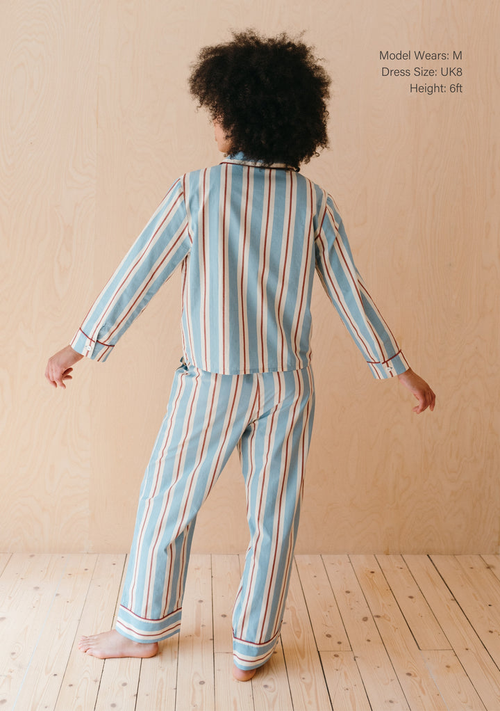 Cotton Pyjamas in Blue Stripe