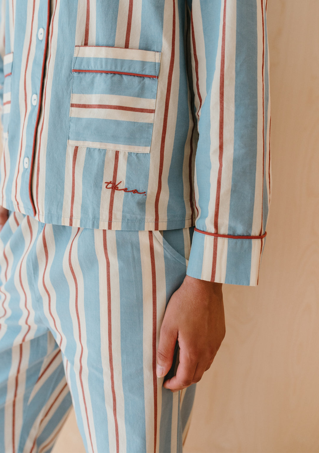 Cotton Pyjamas in Blue Stripe