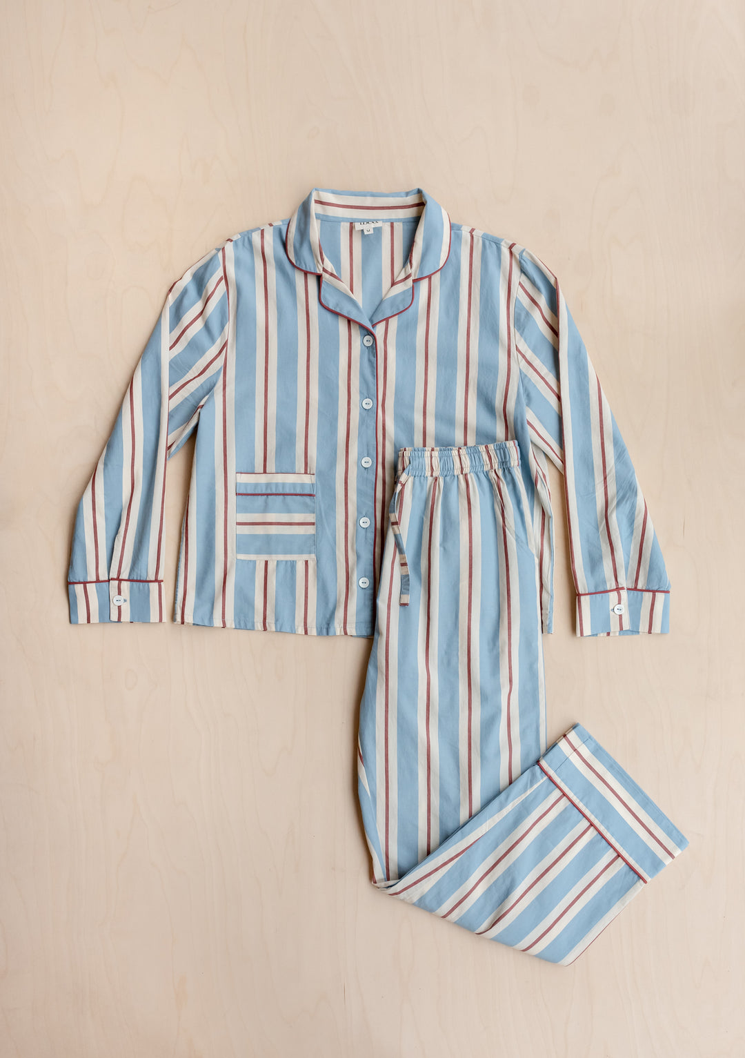 Cotton Pyjamas in Blue Stripe