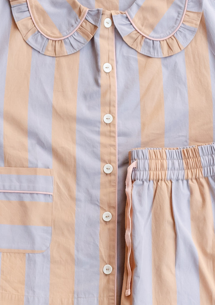 Cotton Pyjamas in Orange Stripe