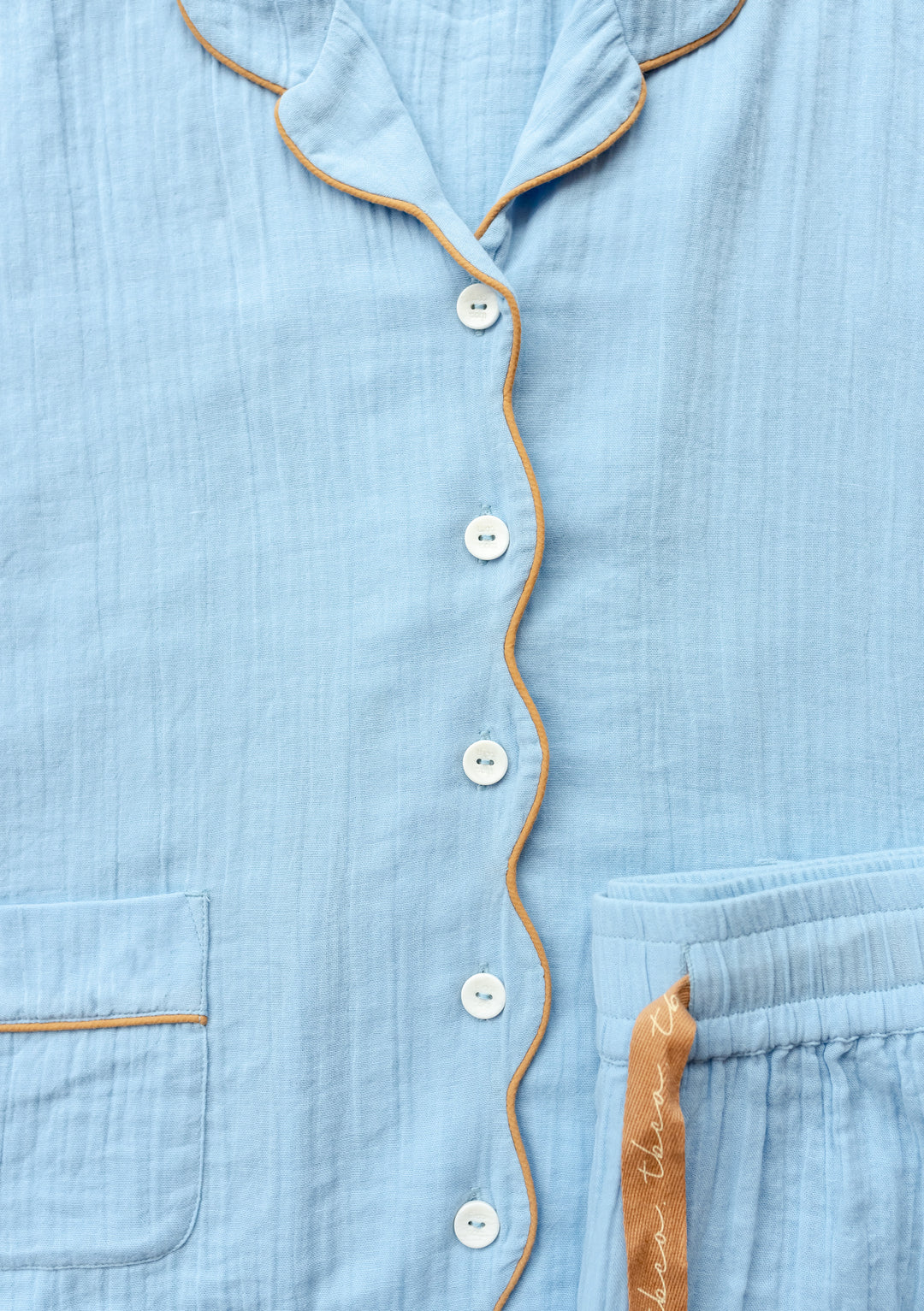 Cotton Pajamas in Blue Scallop