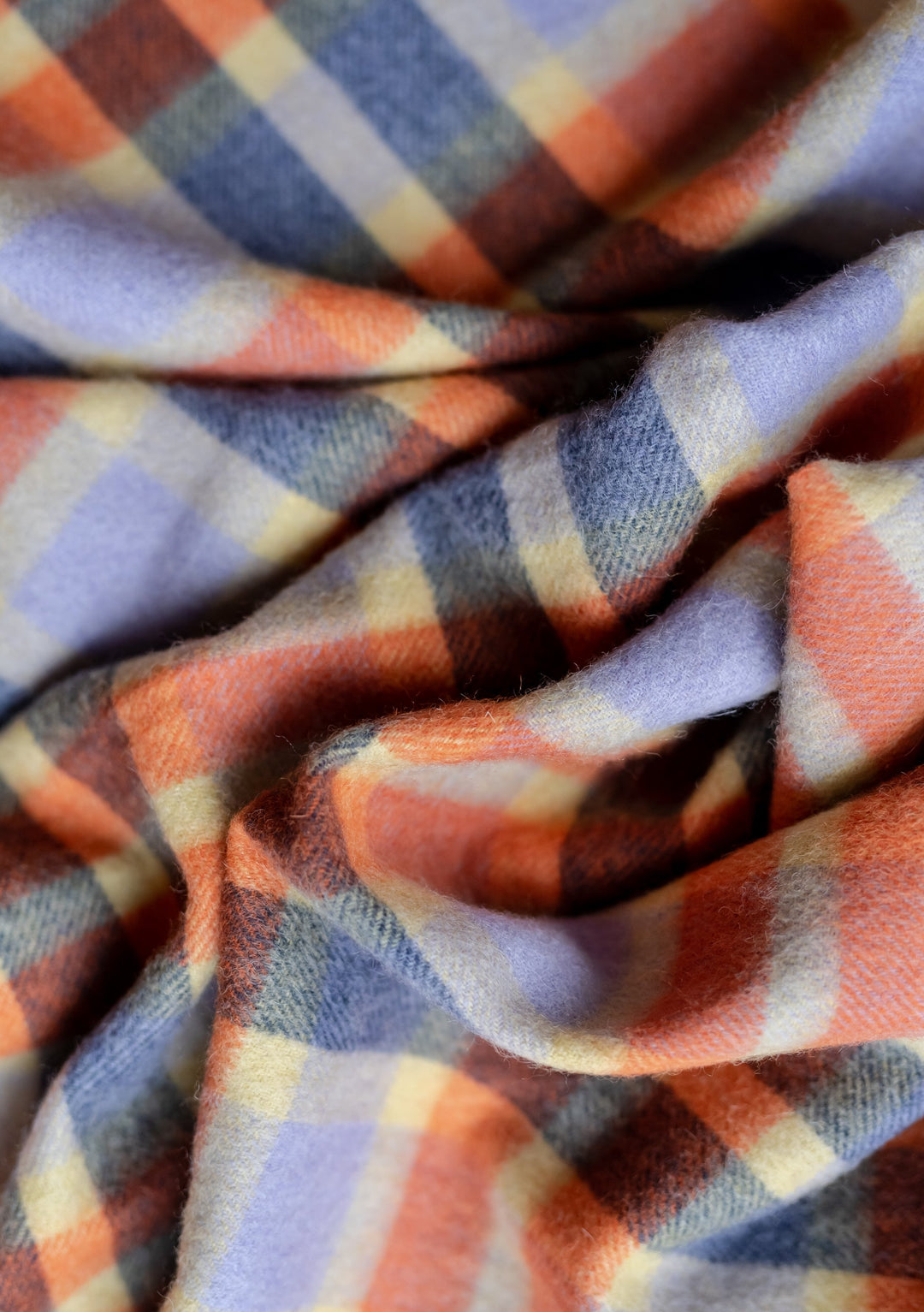 Lambswool Oversized Scarf in Lilac Multi Check