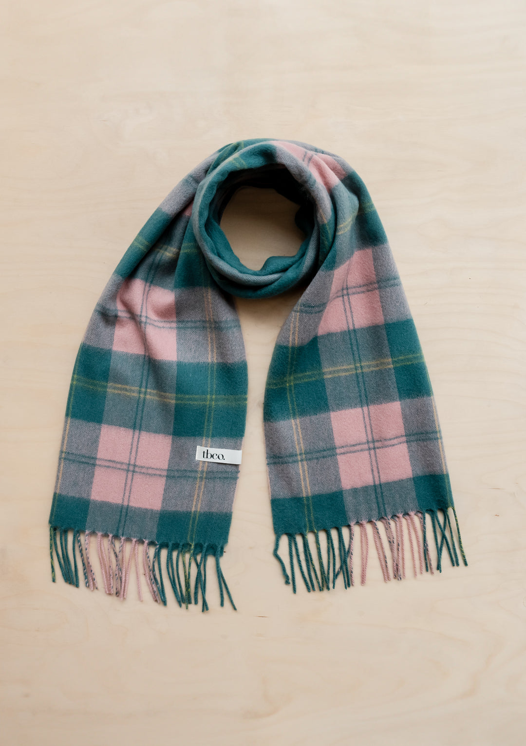 Lambswool Oversized Scarf in Pink Varsity Check