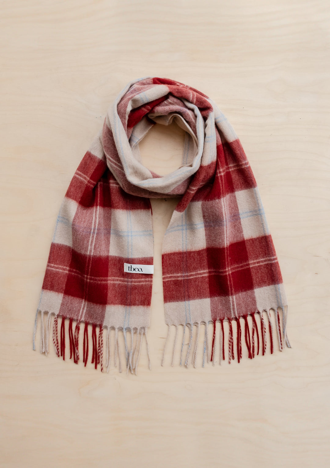 Sample Sale Lambswool Oversized Scarf in Red Varsity Check