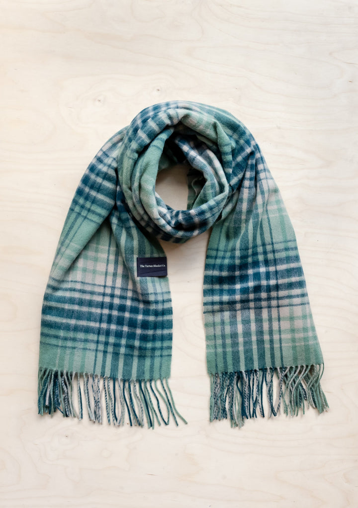 Lambswool Blanket Scarf in Sage Gradient Check