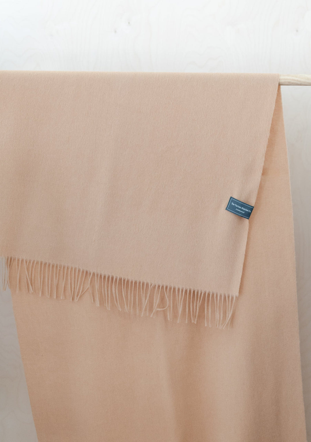 Lambswool Blanket Scarf in Light Camel