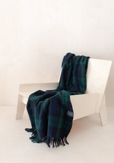 Recycled Wool Picnic Blanket in Black Watch Tartan – TBCo