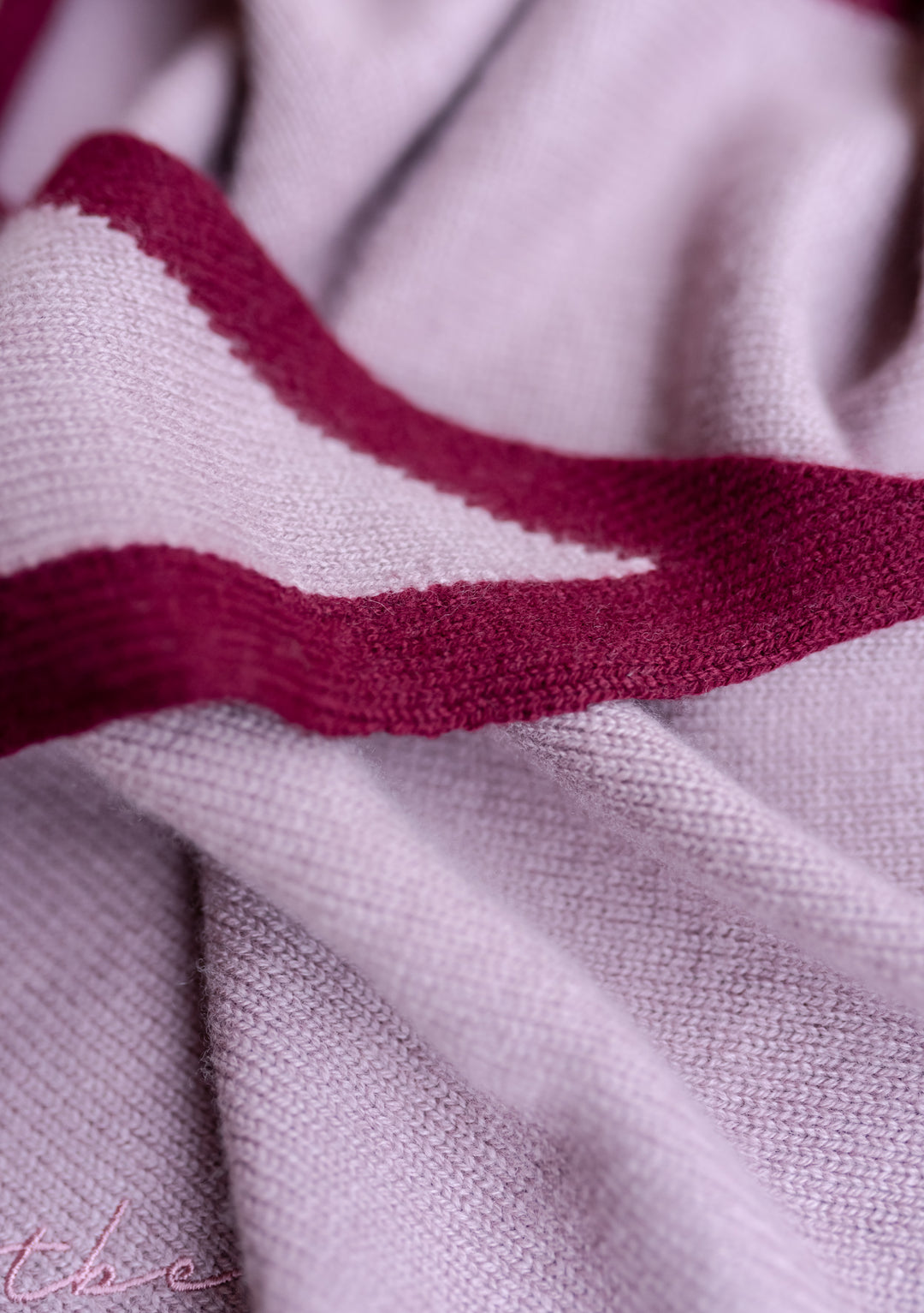 Merino Triangle Scarf in Lilac & Burgundy