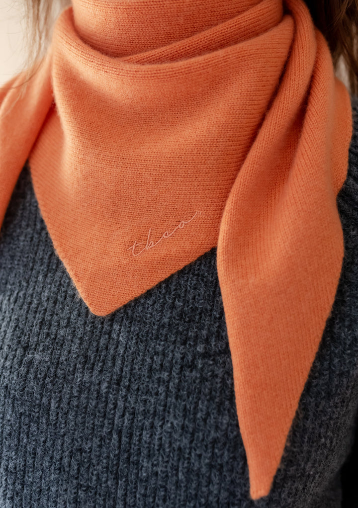 Pre-order Merino Triangle Scarf in Apricot