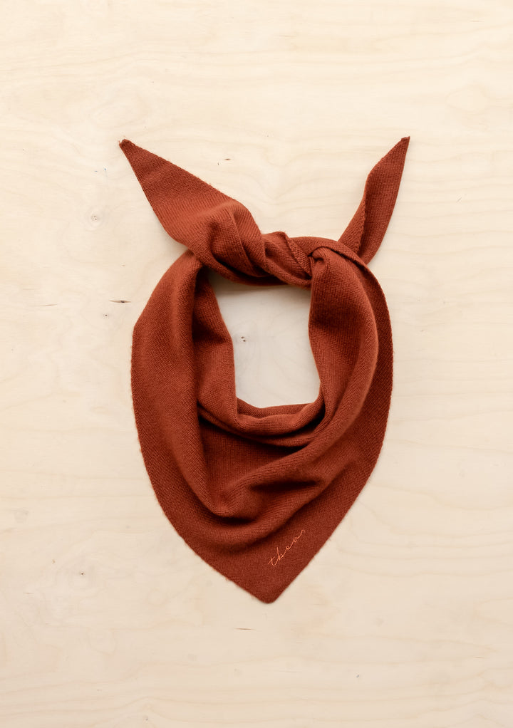 Merino Triangle Scarf in Rust