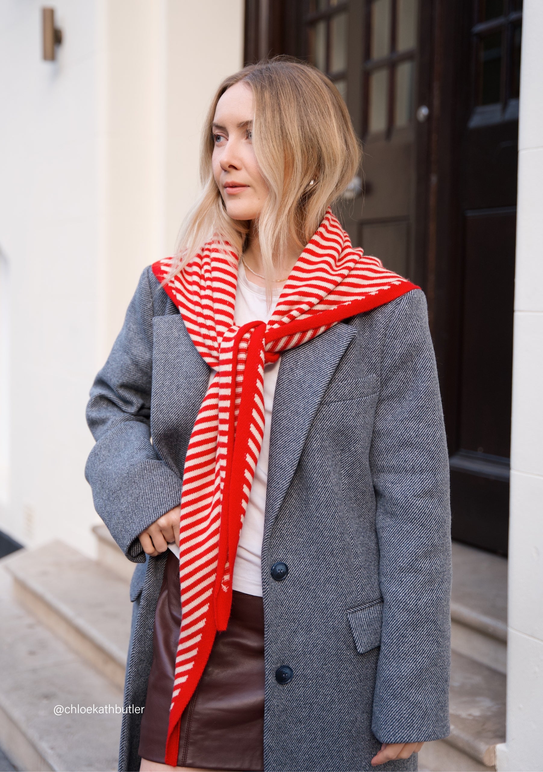 Red striped scarf, baby alpaca scarves, authentic soft wool scarf, warm winter wrap, christmas gift, large wool wrap