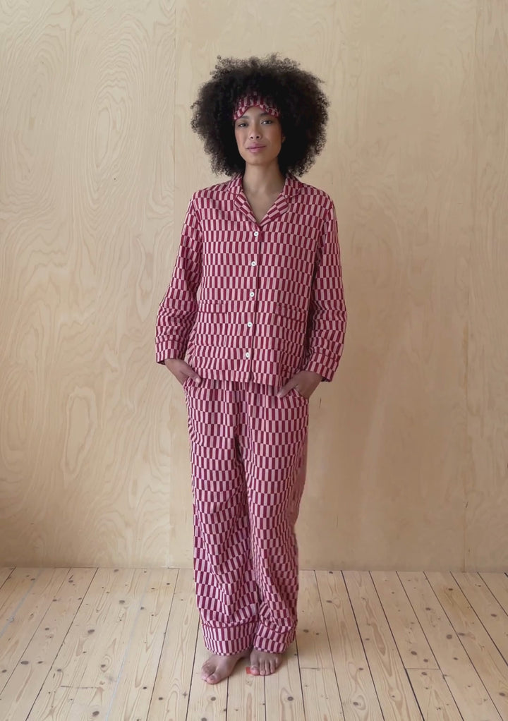 Cotton Pyjamas in Rose Checkerboard